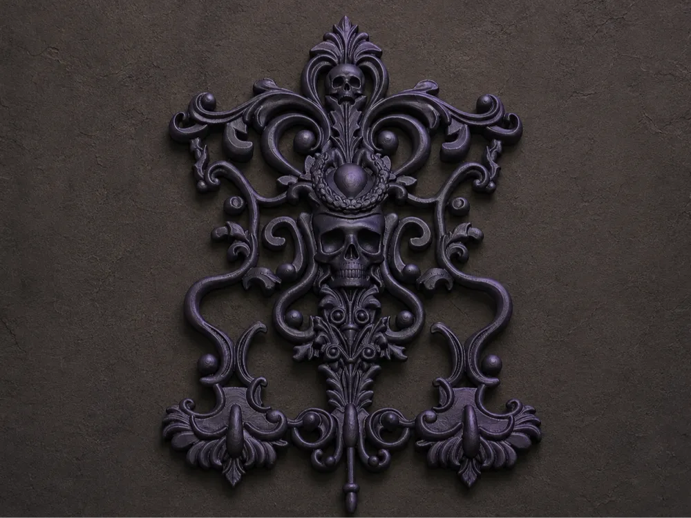 Gothic Skull Crest, Ornamentale Wanddekoration, photo 4 of 4 - Gothic Skull Crest, Ornamentale Wanddekoration Figurines & Collectibles