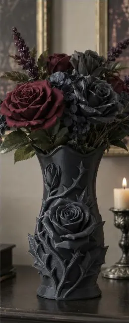 Gothic Thorn Rose Decorative Flower Vase, photo 3 of 4 - Vases, flower pot