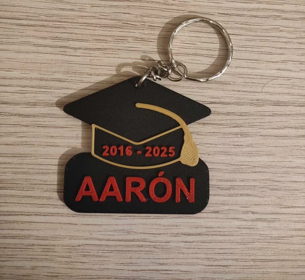 Cap, customizable graduation keychain, photo 2 of 4 - Photo & Custom Keychains, birrete