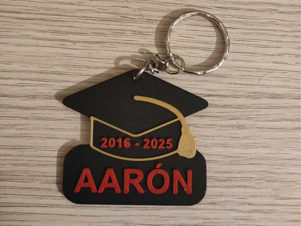 Cap, customizable graduation keychain, another view - Photo & Custom Keychains, key ring