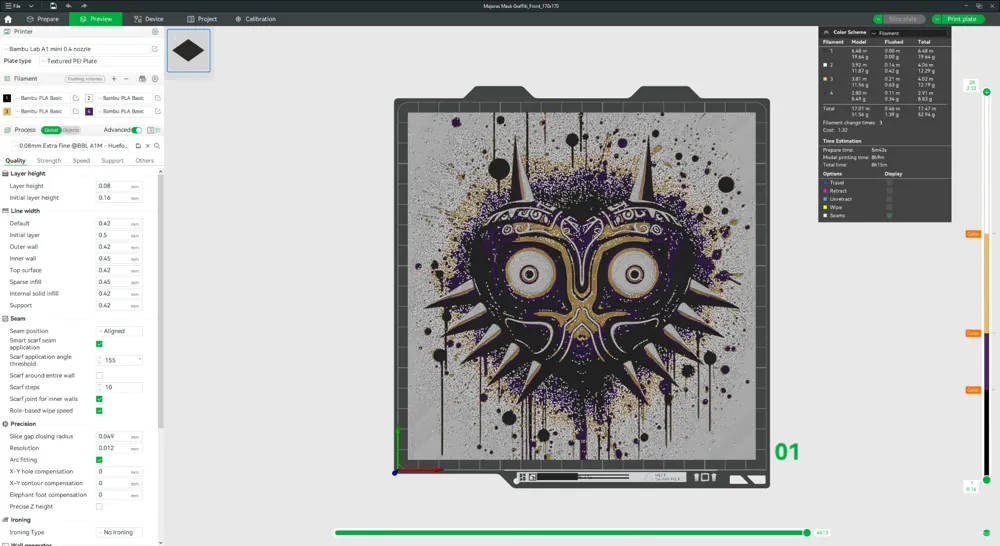 Graffiti Majoras Mask Hueforge, photo 2 of 4 - Graffiti Majoras Mask Hueforge Props & Cosplay