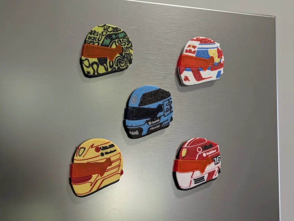 Grand Prix Helmet Magnets, Set of 5, photo 4 of 4 - Grand Prix Helmet Magnets, Set of 5 Props & Cosplay