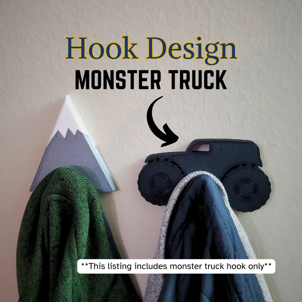 Grave Digger Monster Truck Coat Hook, photo 2 of 4 - Grave Digger Monster Truck Coat Hook Household