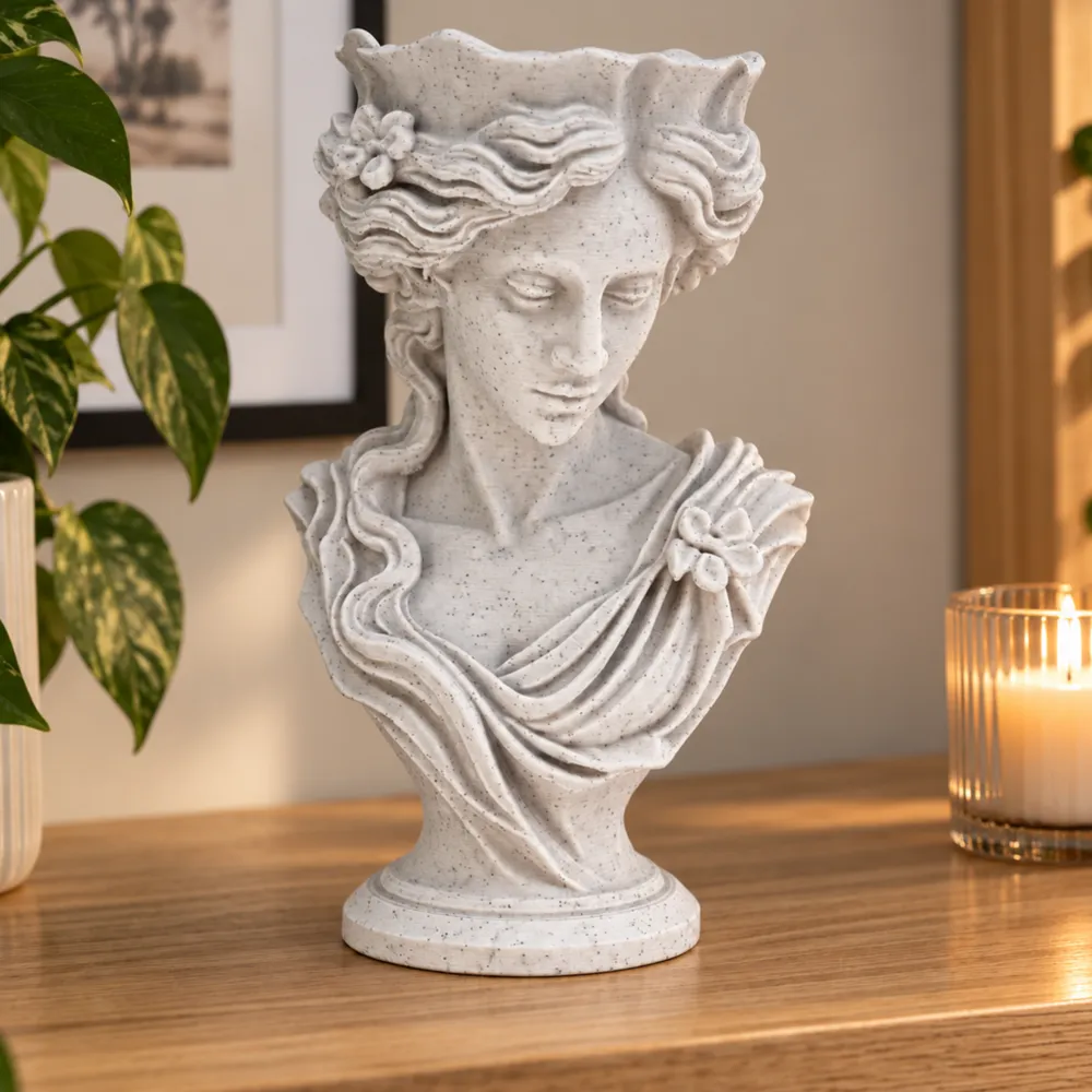 Greek Goddess Bust Candle Holder, photo 4 of 4 - Greek Goddess Bust Candle Holder Home Decor Items