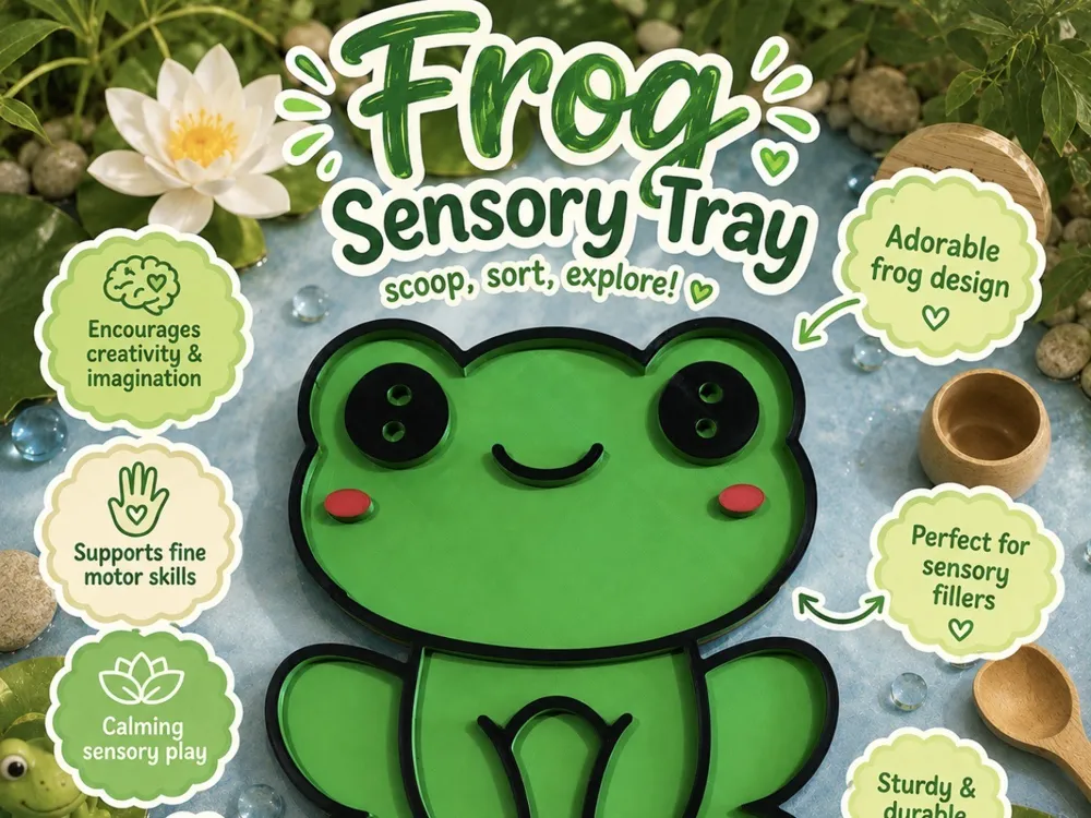 Green Frog Sensory Play Tray, photo 4 of 4 - Green Frog Sensory Play Tray Toys & Games