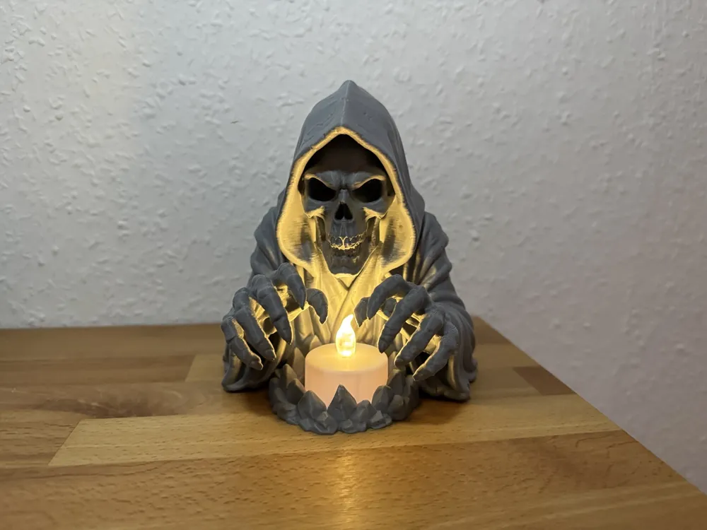 Grim Reaper LED tea light holder, photo 2 of 5 - Character Tealight Holders, Halloween