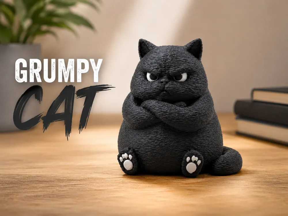 Grumpy Cat Figurine, photo 4 of 4 - Grumpy Cat Figurine Miniatures