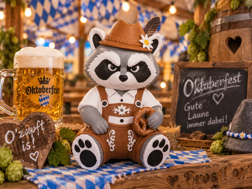 Grumpy Raccoon, Oktoberfest Edition, photo 3 of 4 - Grumpy Raccoon, Oktoberfest Edition Figurines & Collectibles