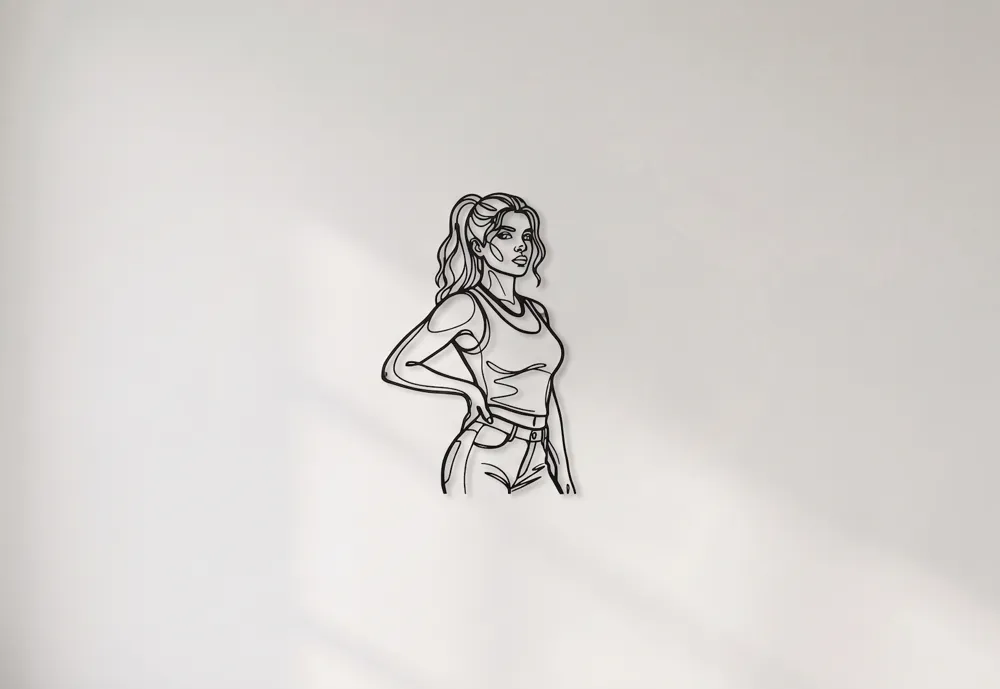 GTA 6 Lucia Minimalist Line Art / Wall Art GTA VI, photo 2 of 4 - GTA 6 Lucia Minimalist Line Art / Wall Art GTA VI Art