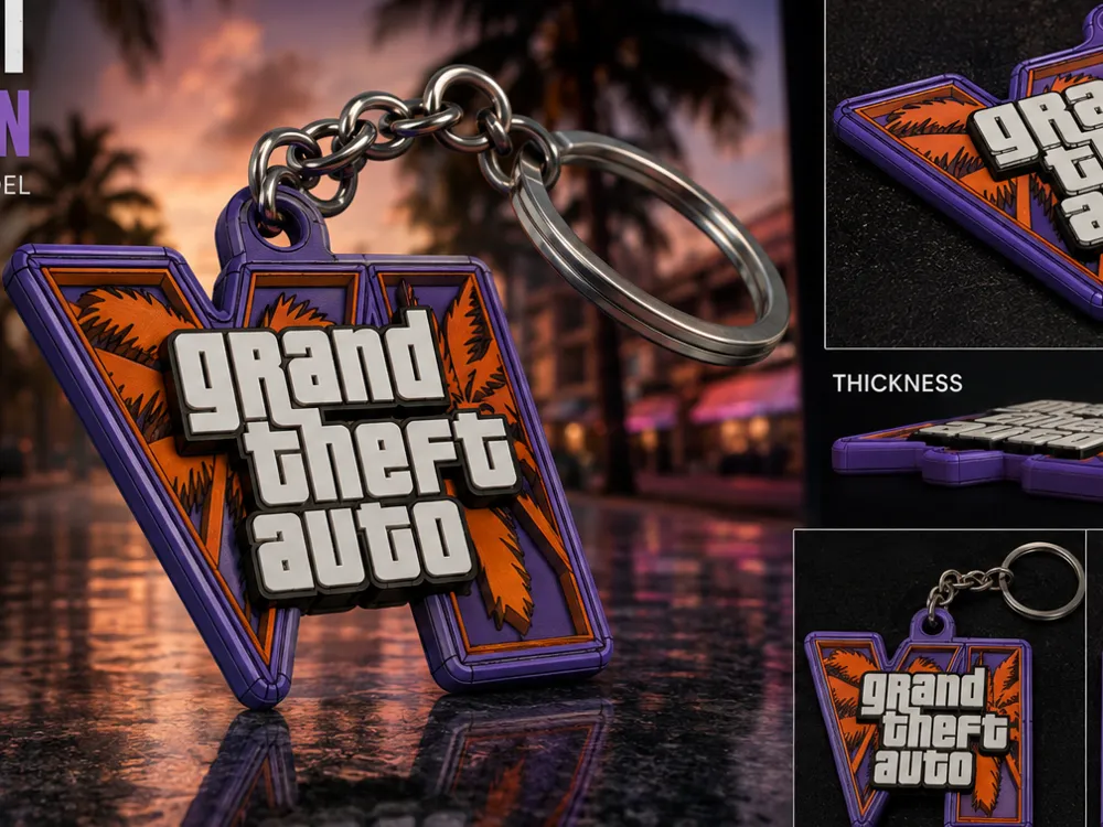 GTA VI Vice City Keychain | Multi-Color - Fashion Accessories, in stock in India