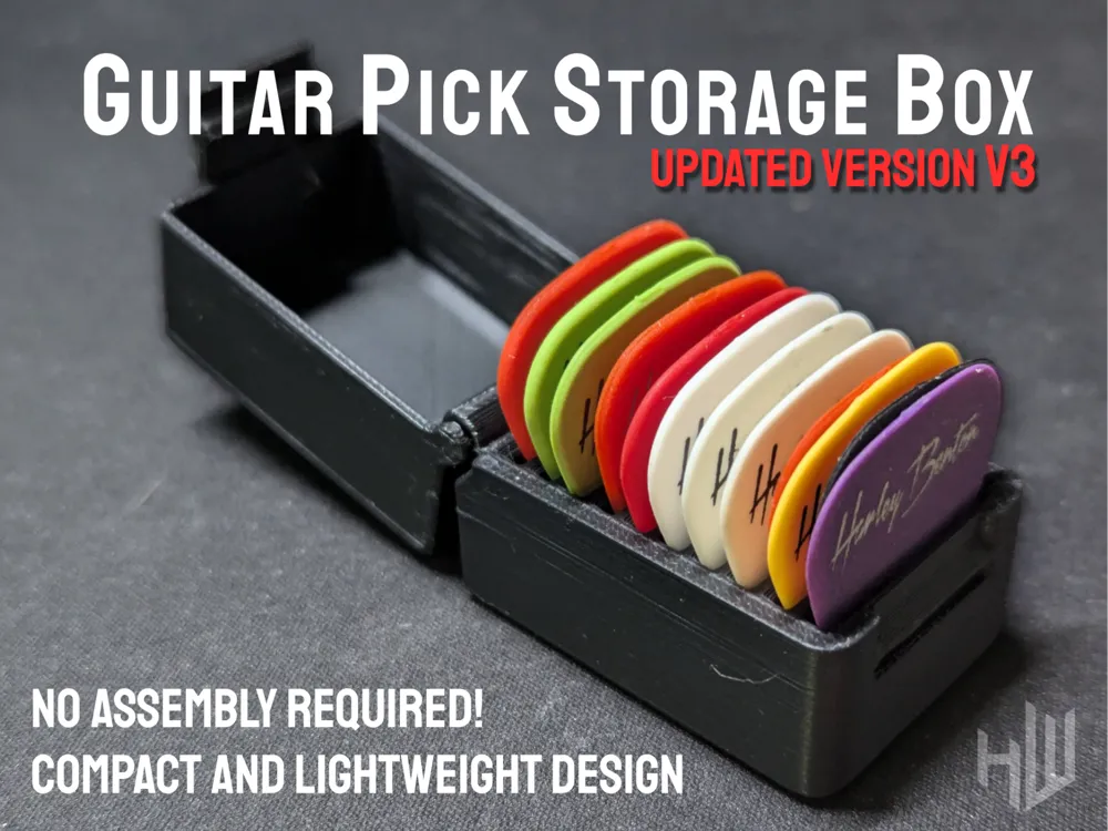 Guitar pick storage box