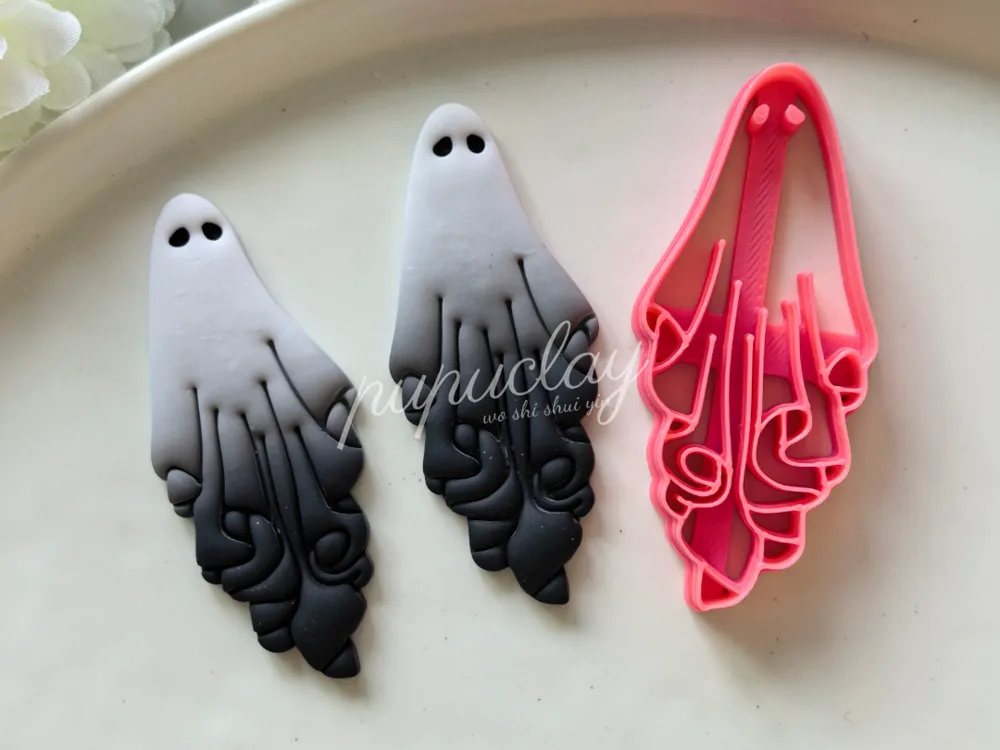 Halloween Big Ghost Polymer Clay Cutter, photo 3 of 4 - Halloween Big Ghost Polymer Clay Cutter Art & Craft Supplies