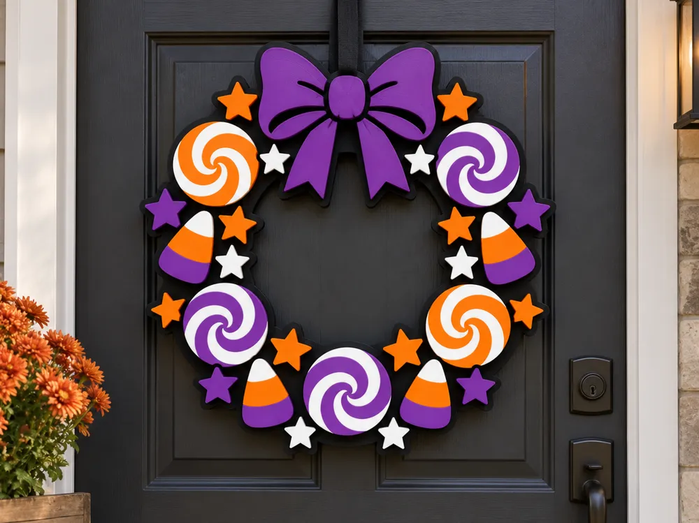 Halloween Candy Wreath