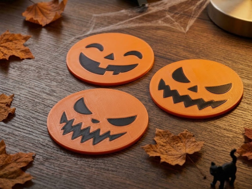 Halloween Cup Coasters Pumpkin Style, photo 3 of 4 - Halloween Cup Coasters Pumpkin Style Home Decor Items
