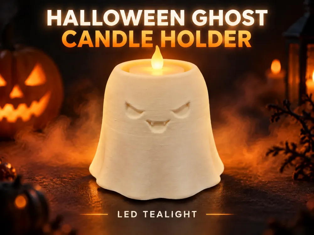 Halloween Cute Ghost Candle Holder LED Tealight - Decor, in stock in India