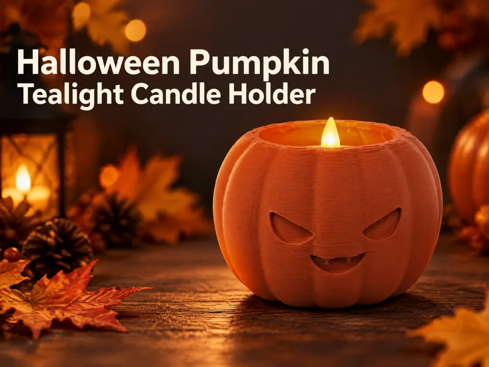 Halloween Cute Pumpkin Tealight Candle Holder - Character Tealight Holders, in stock