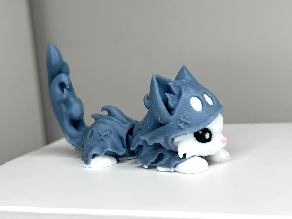 halloween ghost cat flexible toy articulated cat, photo 3 of 4 - halloween ghost cat flexible toy articulated cat Toys & Games
