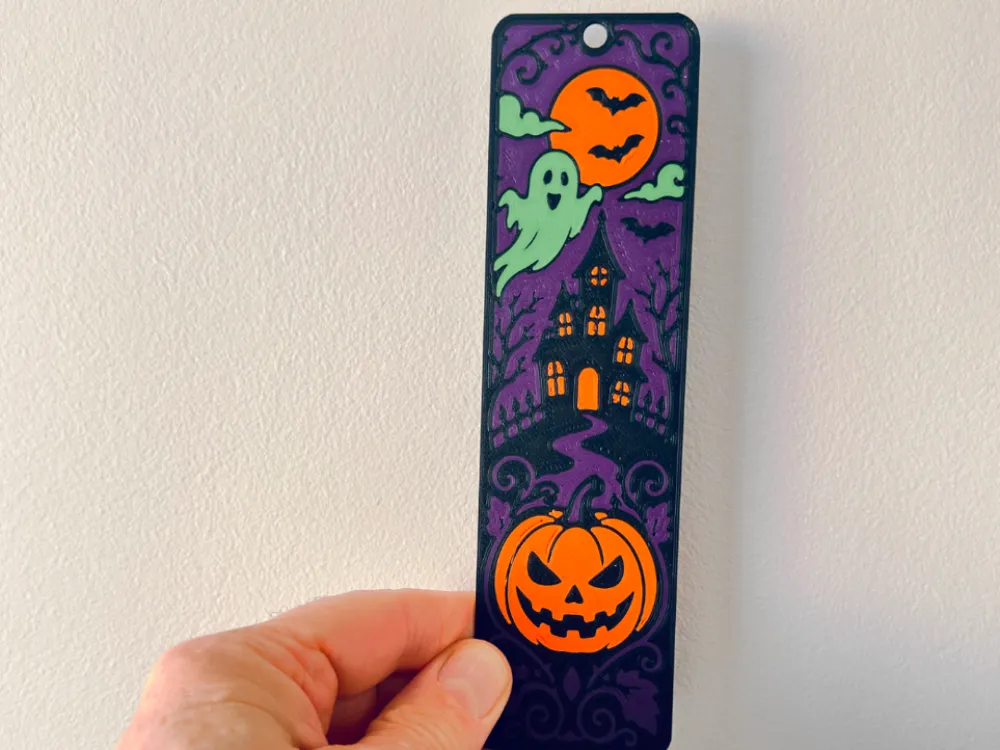 Halloween Haunted House Ghost & Pumpkin Bookmark, photo 3 of 4 - Halloween Haunted House Ghost & Pumpkin Bookmark Desk & Office
