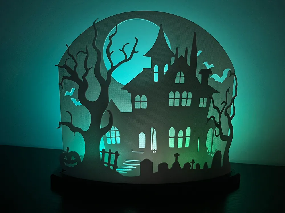 Halloween Haunted House LED tea light Scene, photo 3 of 4 - Character Tealight Holders, spooky