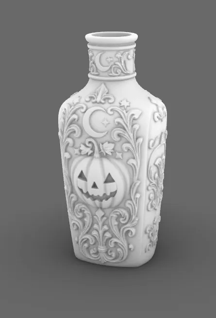 Halloween Pumpkin Gothic Bottle Decor, photo 5 of 5 - Pumpkins & Jack-o-lanterns, gothic home decor pastel goth decor black resin decor