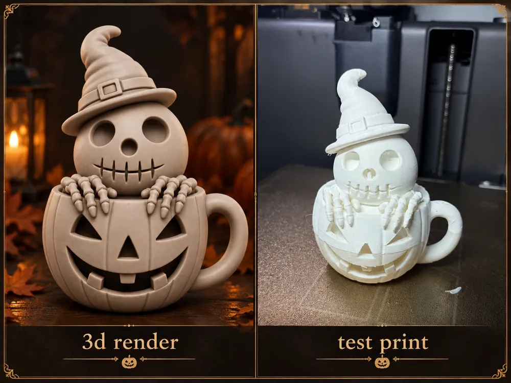 Halloween Skeleton Pumpkin Mug, photo 3 of 4 - Halloween Skeleton Pumpkin Mug Household