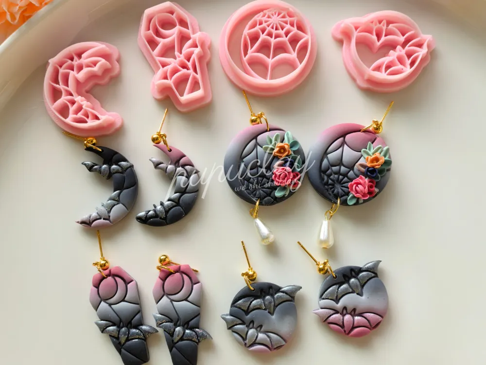 Halloween-themed earrings, polymer clay cutter, photo 3 of 4 - Halloween-themed earrings, polymer clay cutter Hobby & DIY