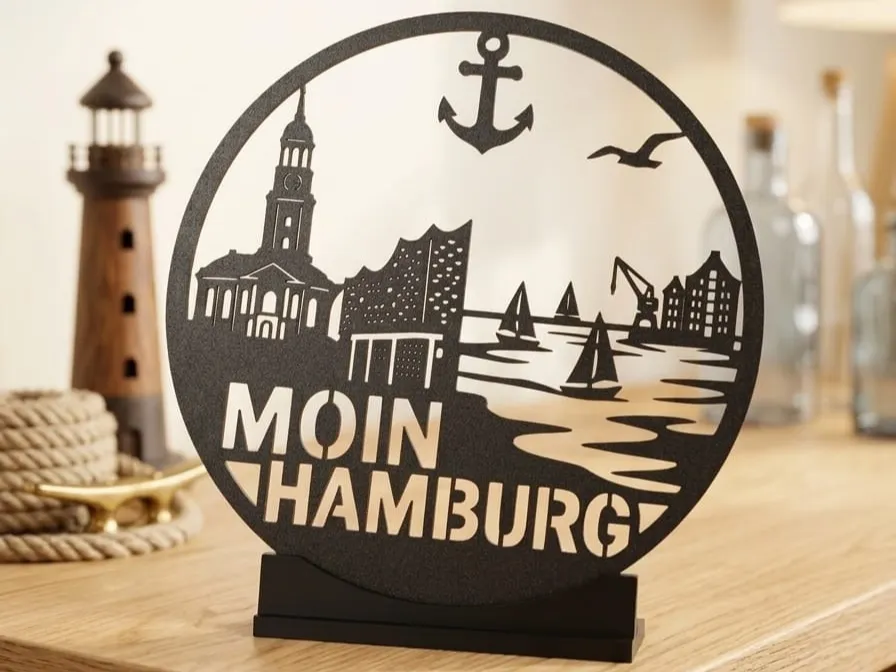 Hamburg Skyline Stand & Deko, „Moin Hamburg“, photo 3 of 4 - Hamburg Skyline Stand & Deko, „Moin Hamburg“ Storage & Organisation