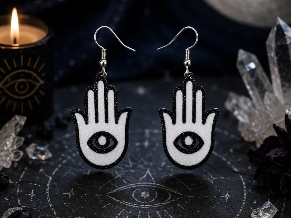 Hamsa v2 earrings, photo 4 of 4 - Hamsa v2 earrings Fashion