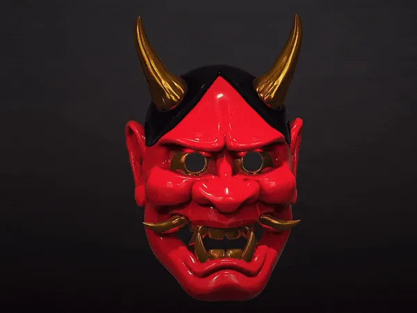 Hannya Demon Mask - Traditional Japanese Oni, photo 2 of 4 - Hannya Demon Mask - Traditional Japanese Oni Props & Cosplay