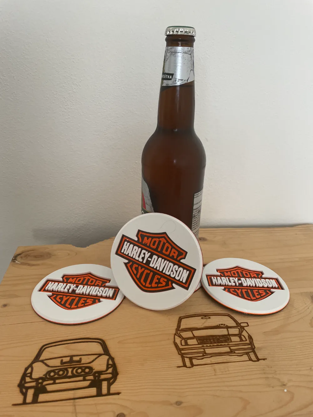 Harley Davidson Beer Coaster, photo 2 of 2 - Beer, Bar & Drink Coasters, harley davidson 1