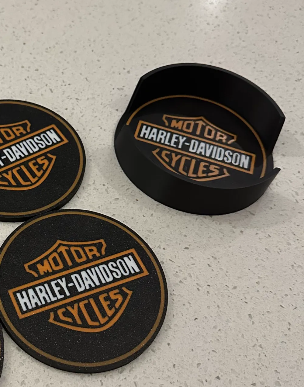 Harley-Davidson Coaster Holder, photo 3 of 4 - Coaster Sets with Holder, decor