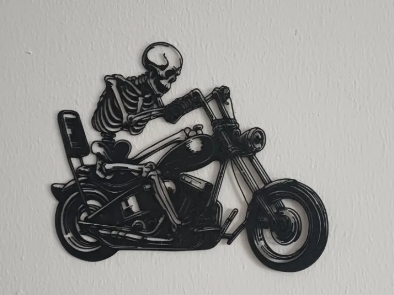 Harley Davidson GhostRider Walldecoration, another view - Bike & Scooty Accessories, skeleton