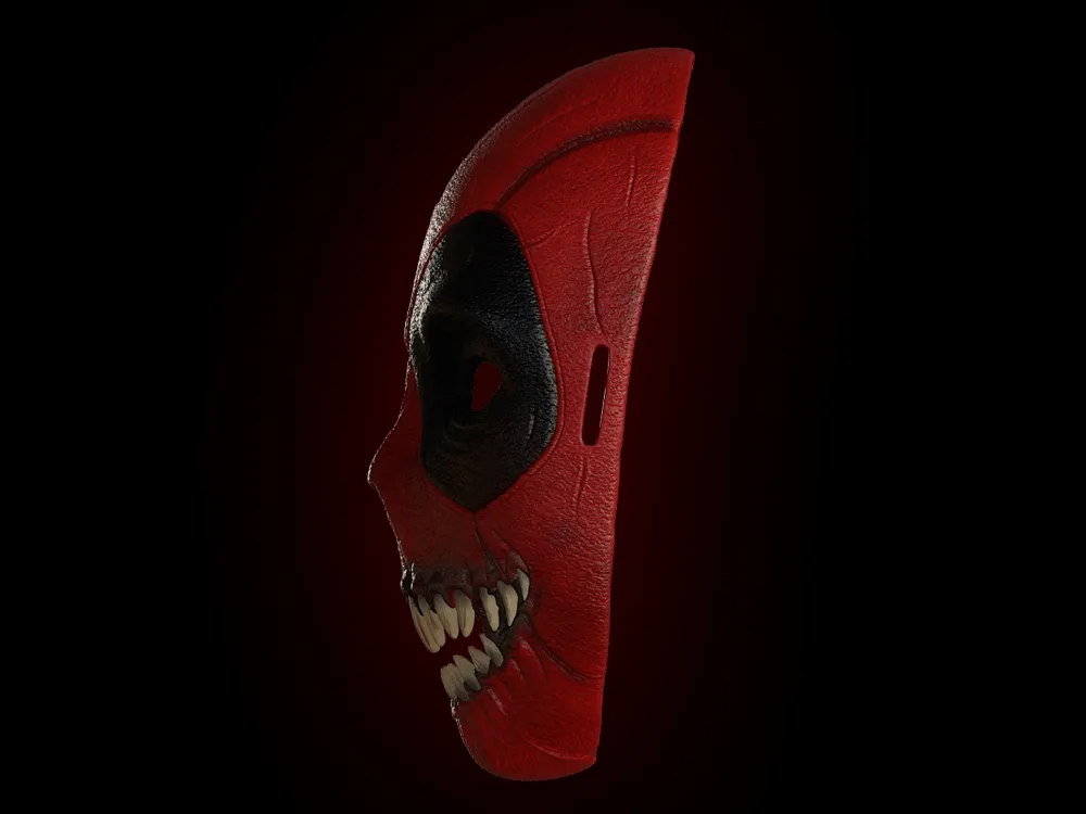 Haunted Deadpool Mask, The Halloween Nightmare, photo 3 of 4 - Haunted Deadpool Mask, The Halloween Nightmare Props & Cosplay