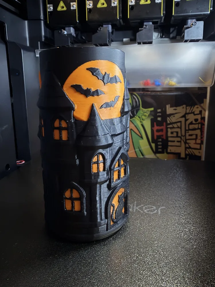 Haunted House Halloween Can Holder Koozie, photo 2 of 4 - Haunted House Halloween Can Holder Koozie Tools & Workshop