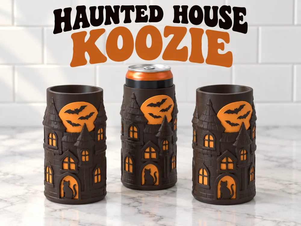 Haunted House Halloween Can Holder Koozie - Workbench Accessories, in stock