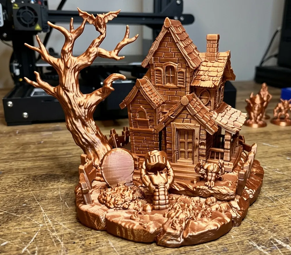 Haunted House & Spooky Tree Diorama, photo 2 of 4 - Haunted House & Spooky Tree Diorama Household