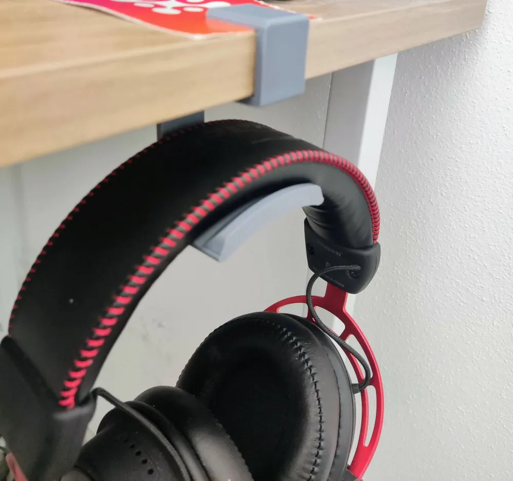 Headphones support for desk (under)