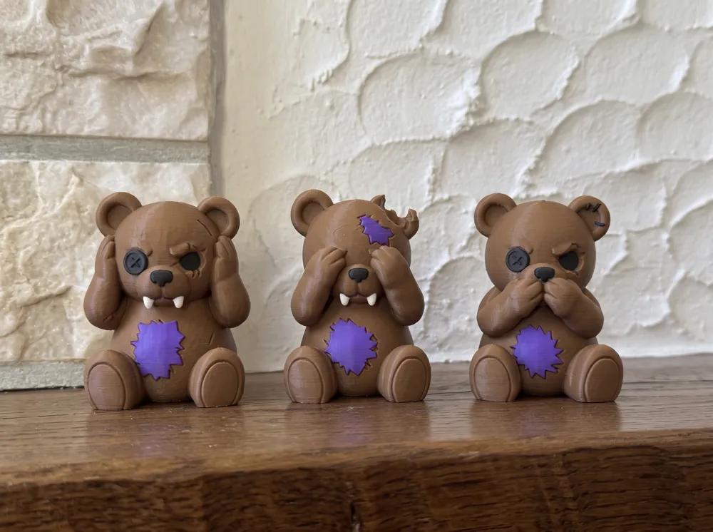 Hear, See & Speak No Evil Zombie Teddybears, photo 3 of 4 - Hear, See & Speak No Evil Zombie Teddybears Household