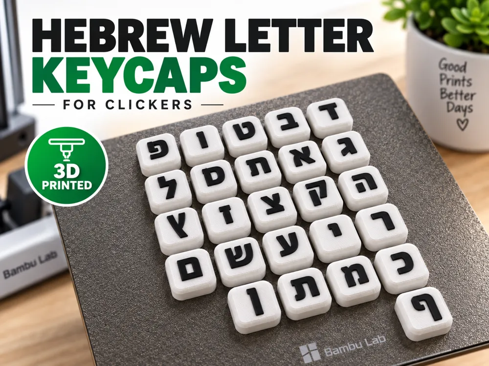 Hebrew Letter Keycaps Fidget Clicker Toy, photo 4 of 4 - Hebrew Letter Keycaps Fidget Clicker Toy Toys & Games