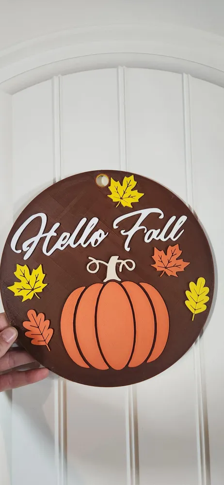 Hello Fall Door Wreath Or Home Decor, photo 2 of 4 - Hello Fall Door Wreath Or Home Decor Household