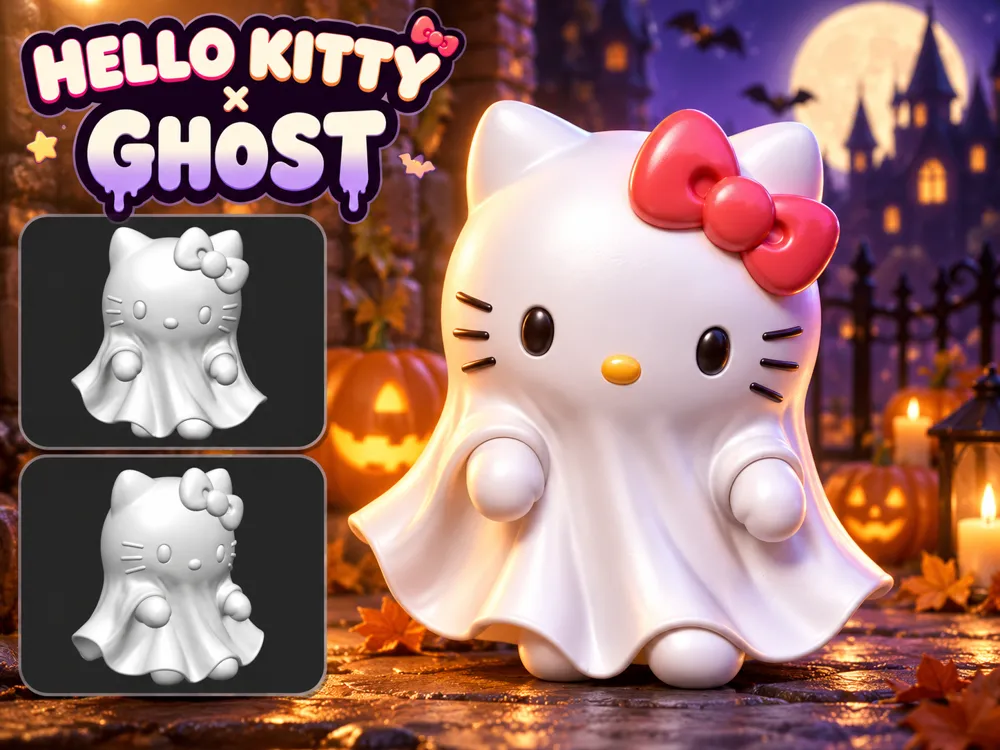 Hello Kitty × Ghost, Kawaii Spooky Figure, photo 3 of 4 - Hello Kitty × Ghost, Kawaii Spooky Figure Gifts & Occasions