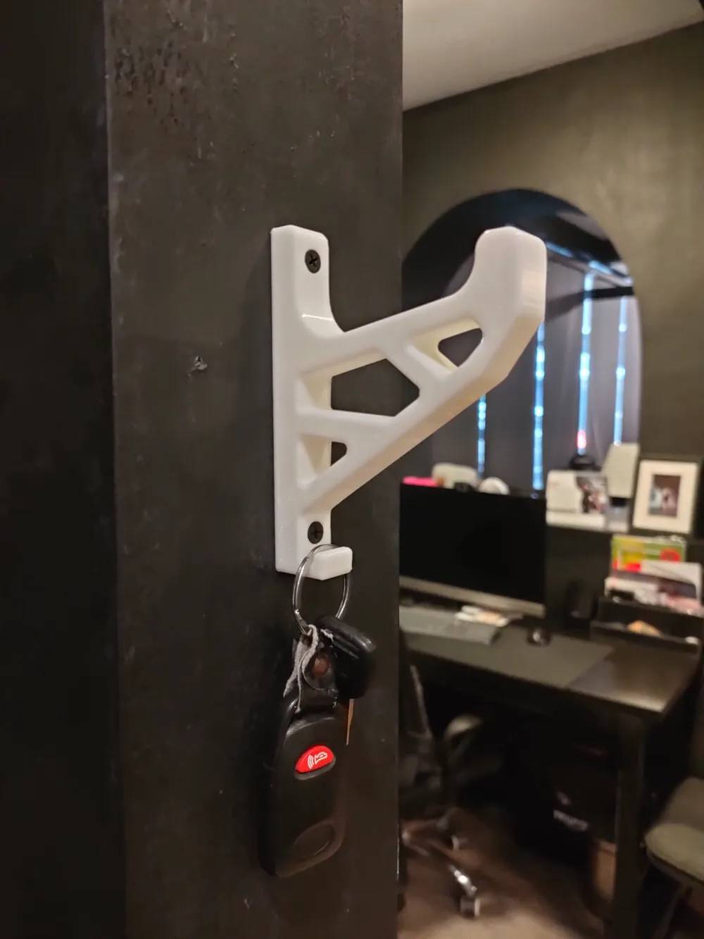 Helmet Wall Hanger with Key and Jacket Hook, photo 4 of 4 - Helmet Wall Hanger with Key and Jacket Hook Storage & Organisation