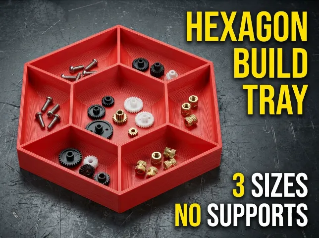 Hexagon Build Tray - 3 Stackable Parts Organizer, photo 2 of 4 - Hexagon Build Tray - 3 Stackable Parts Organizer Tools