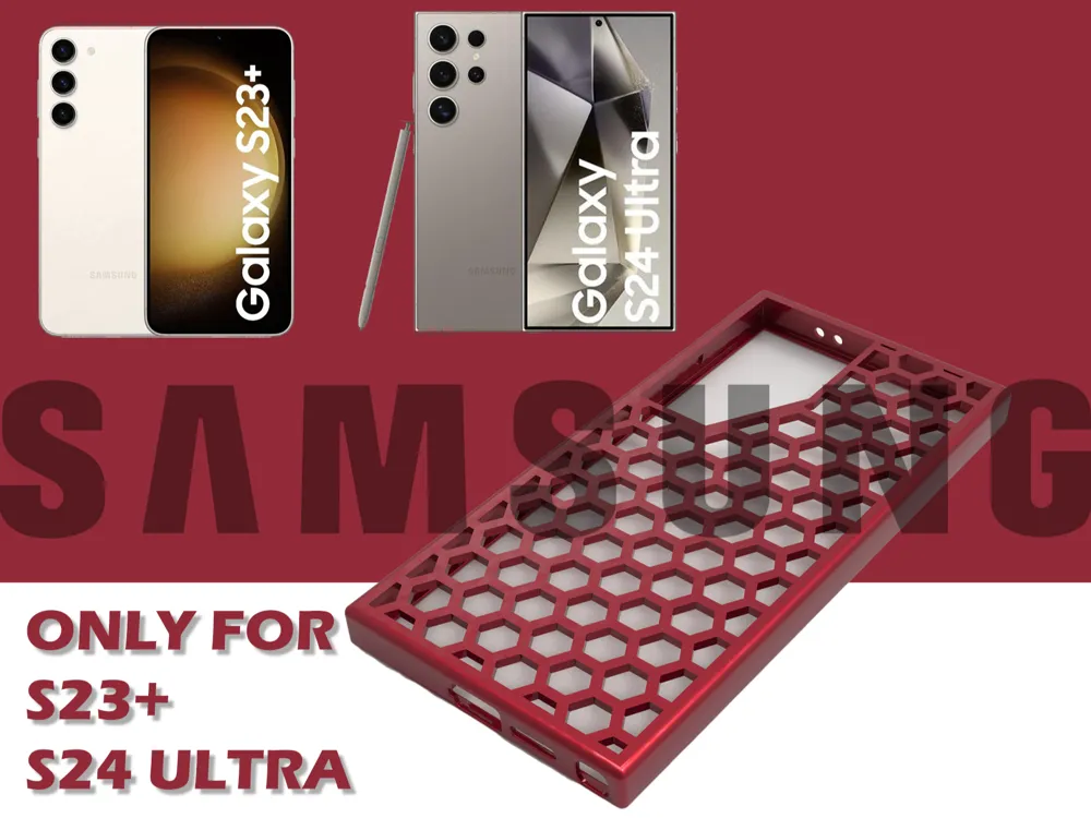 HEXAGON COVER DESIGN - SAMSUNG S24 ULTRA / S23 + - Gadgets, in stock in India
