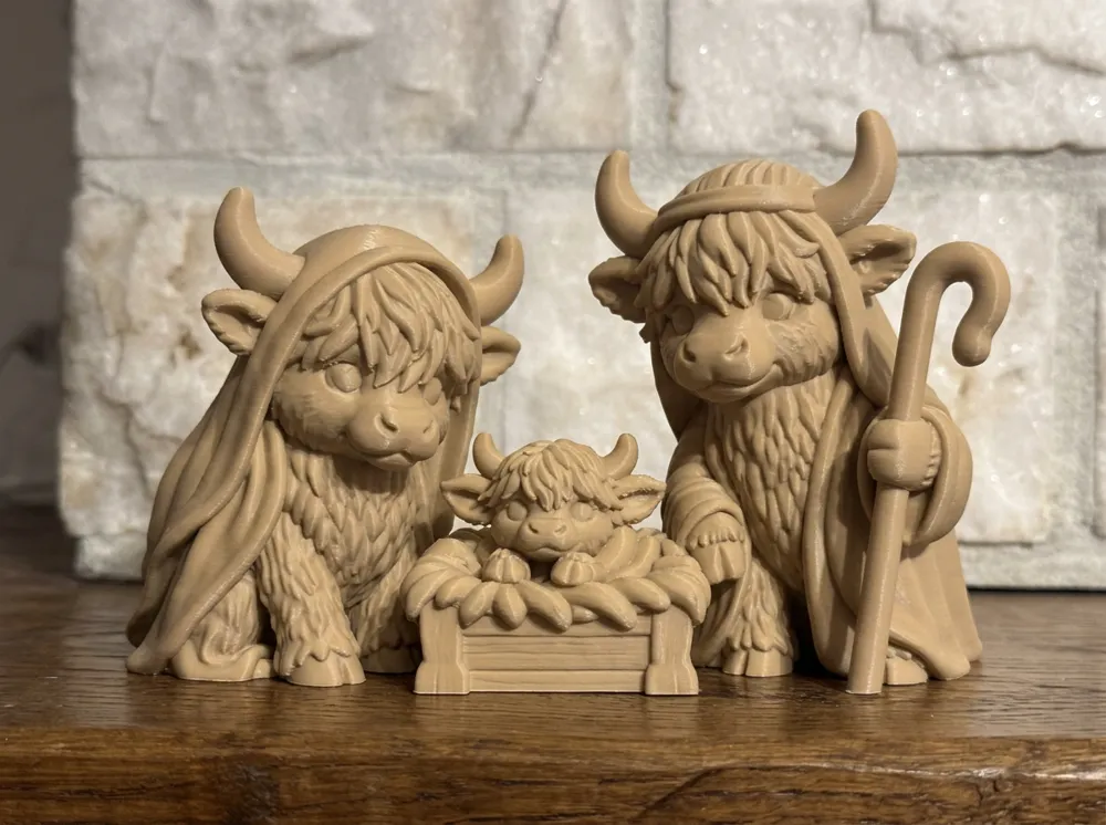 Highland Cow Nativity Scene, photo 2 of 4 - Highland Cow Nativity Scene Household