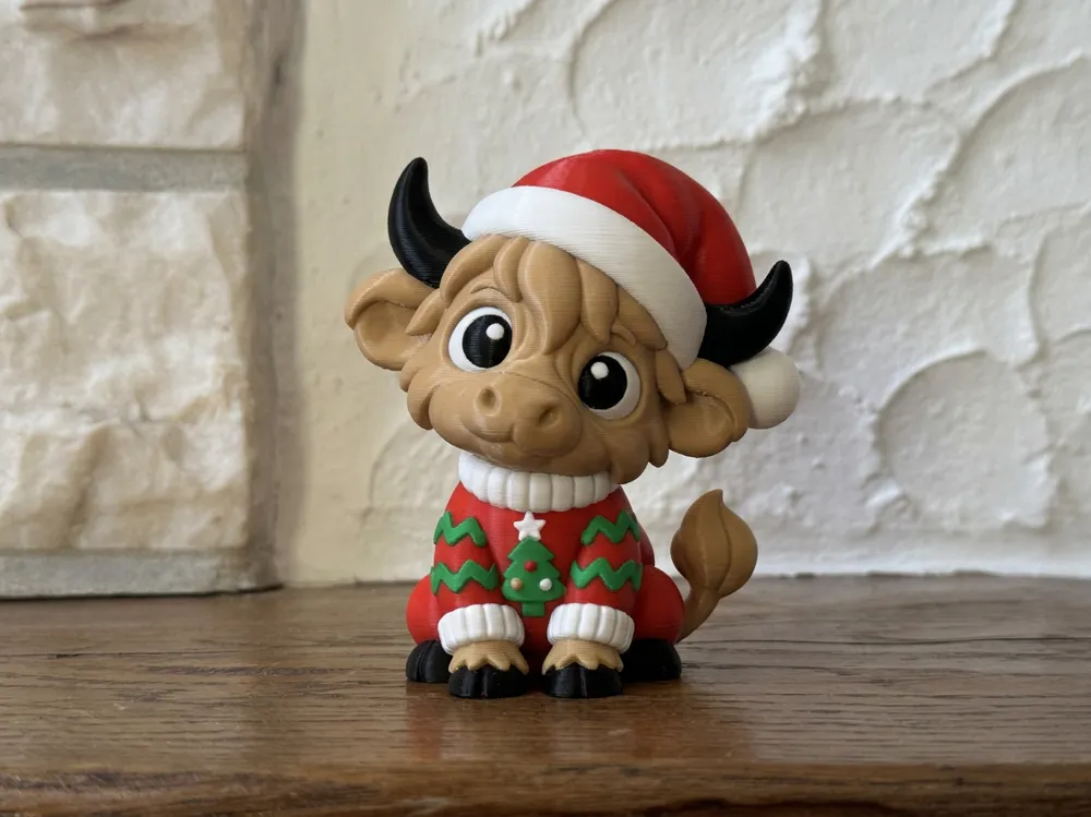 Highland Cow Ugly Sweater Christmas Animal Friends, photo 4 of 4 - Highland Cow Ugly Sweater Christmas Animal Friends Household