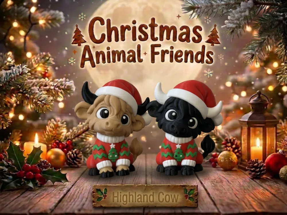 Highland Cow Ugly Sweater Christmas Animal Friends - Festivities, in stock in India