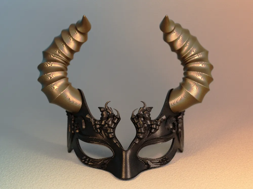 Horned Demon Mask, photo 3 of 4 - Horned Demon Mask Props & Cosplay