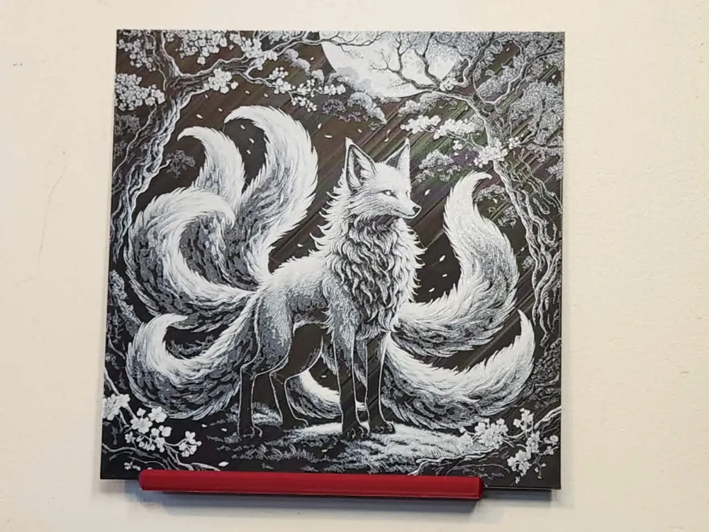 Elegant White Kitsune in Forest, photo 3 of 4 - Elegant White Kitsune in Forest Home Decor Items