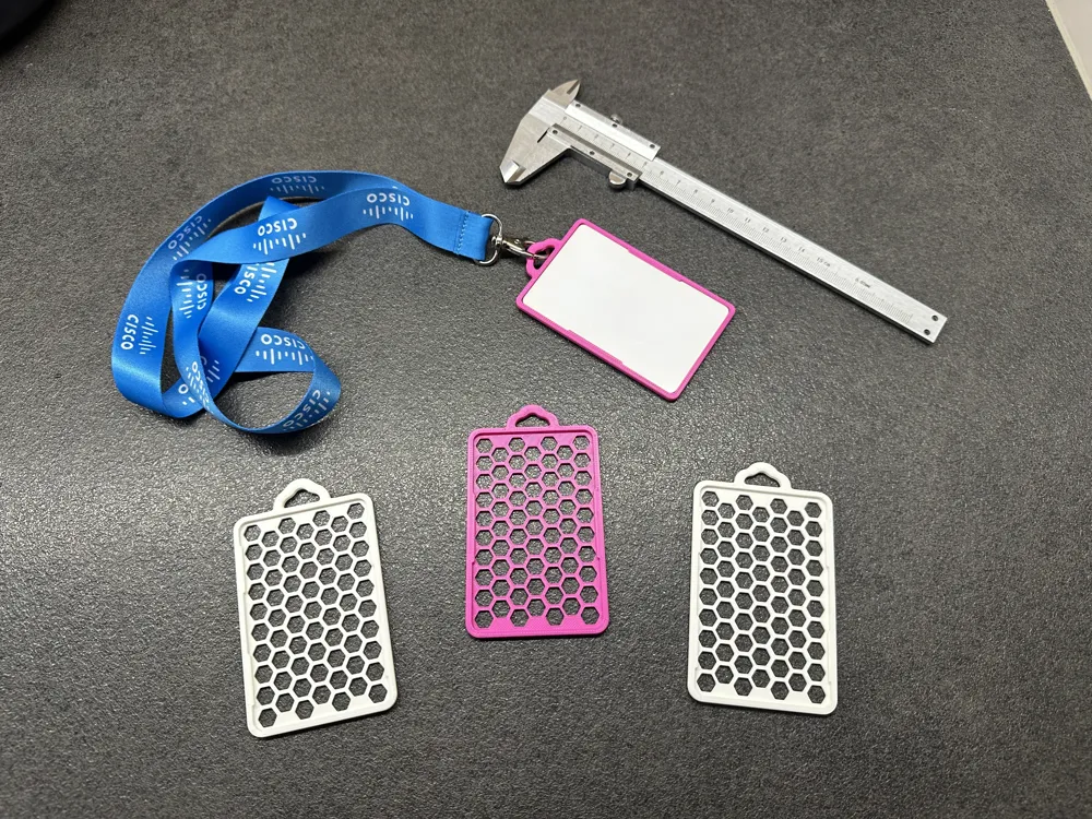 ID Card Holder, Honeycomb Lanyard Hook, photo 2 of 4 - ID Card Holder, Honeycomb Lanyard Hook Household